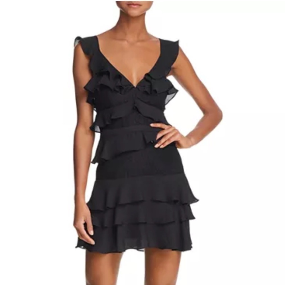 Bardot Revolve Babylon Tiered Ruffle Dress M 8 - Picture 5 of 7